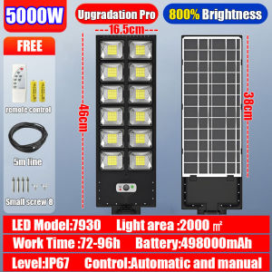 【Lifetime warranty】solar street light 50000W super bright solar light outdoor waterproof With Remote Control original for Garden Terrace with motion sensor automatically night light solar lights with solar panle garden light LED street light