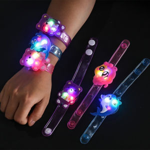 Christmas Wrist Watch Cartoon Baby Bracelet with Lights Flash Toys Cute Flash Watch