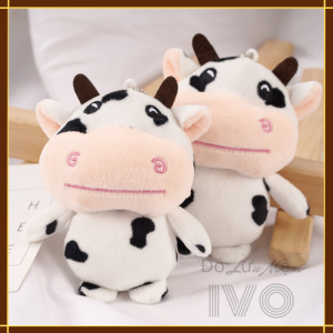 Móc Chìa Khóa Thú Bông Bò Sữa dairy cow Cao Cấp Dễ Thương Móc Khóa Balo Túi Xách Món Quà Lưu Niệm Ý nghĩa