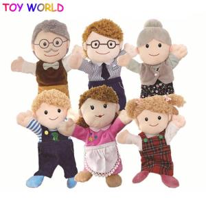 30cm Family Open Mouth Puppet Soft Plush Doll Toy Mom and Dad Ventriloquist To Tell A Story Puppet Role Play Hand Puppet Early Educational Storytelling for Kids
