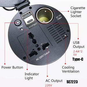 150W Vehicle Power Converters Type C USB Output Car Inverter For Outdoor Activity