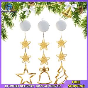 Winnereco Christmas Window Decoration Light Warm White 3 Pack LED Sucker Lamp with Suction Cup for Christmas Home Shop Party Gifts