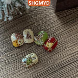 [COD] SHGMYD SPORTS สติกเกอร์ติดเล็บรูปซานตาคลอสรูปตุ๊กตาหิมะวันคริสต์มาสน่ารักสติกเกอร์ศิลปะน่ารักๆแบบ DIY อุปกรณ์ตกแต่งเล็บสำหรับปีใหม่