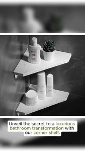 Nordic Bathroom Triangle Corner Shelf Basket Light Luxury Natural Marble Rack Shower Storage Rack