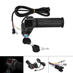 LO 【Ready Stock】 24/36/48/60/72V LED Digital Meter Electric Bike Scooter Throttle Grip Handlebar