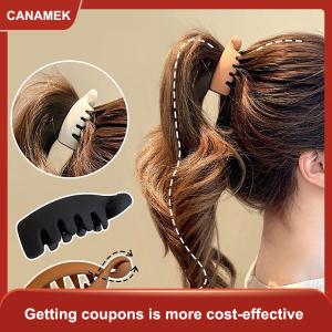 【CANAMEK 】 Frosted High Ponytail Clips Solid Color Banana Clip Women Hair Style Accessories Fashion Ponytail Barrettes Hair Claws Hairpins