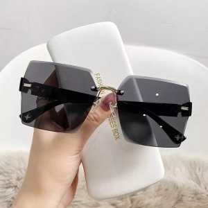 KACAMATA SUNGLASSES HITAM NO FRAME WOMAN SUNGLASSES NEW PELINDUNG UV TANPA BINGKAI GAYA KOREA KA-323