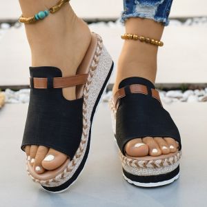 Free Shipping Plus-Size Open-Toe Platform Sandals For Women In Stock Now New Summer Styles Fashionable And Versatile Fish-Mouth Sandals For Women