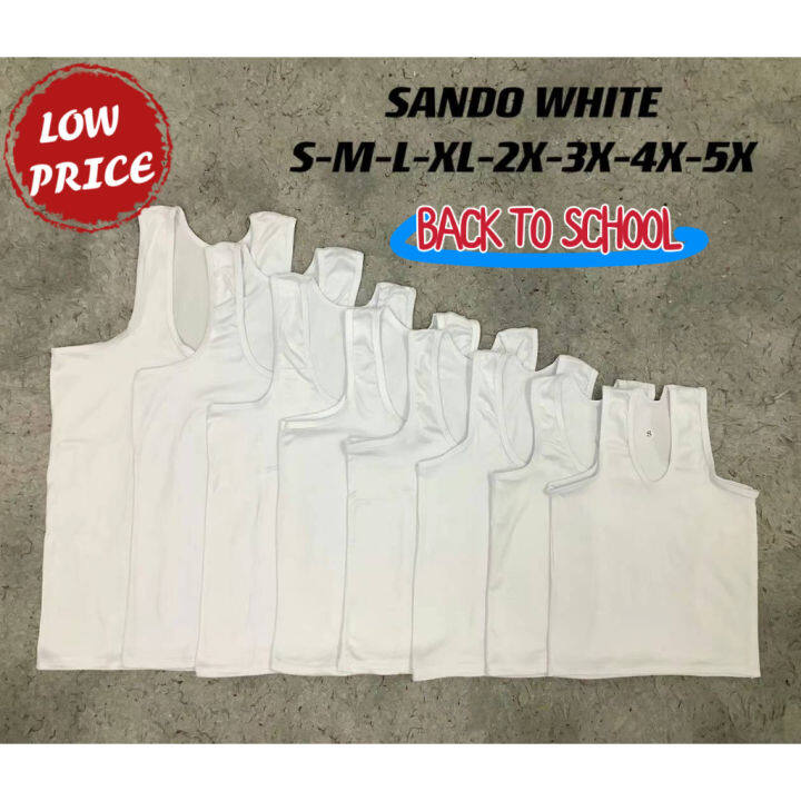 Sando White for Girls, School White Under Shirts for 1-10 y/o