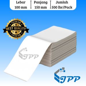 KERTAS STIKER LABEL THERMAL SHEET/LIPAT 100mmX150mm LABEL BARCODE LABEL RESI A6 500PCS TERMURAH DAN BERKUALITAS