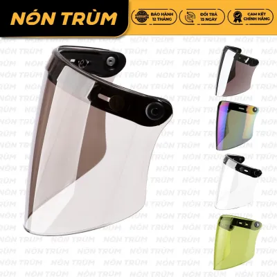 Kính Flat Royal gắn mũ bảo hiểm 3/4 mũ bảo hiểm fullface có 3 khuy bấm kính thẳng Royal - Nón Trùm