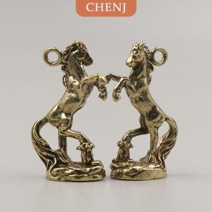 [COD] CHENJ จี้รูปสัตว์ทองเหลืองรูปม้ารูปปั้นบรอนซ์ราศีวินเทจจี้ห่วงโซ่