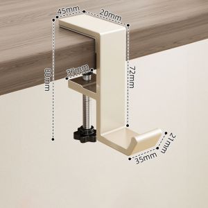 NOBLELUX Clamp-On Headphone Hook Non-Slip Metal Headset Hook  Adjustable Headphone Holder Under Desk