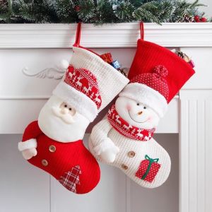 MIIQNUS Hoạt hình Túi quà Giáng sinh Người tuyết Vải Tất Giáng Sinh Tuần lộc Túi xách Túi treo hình ông già Noel. Trẻ em