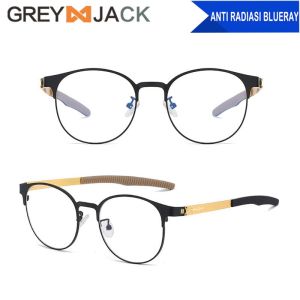 Grey Jack Kacamata Antiradiasi Blueray Anti Slip Dewasa bulat Metal  Fashion Pria dan Wanita Kekinian 215