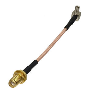 SMA Female to Y Type 2 X TS9 Male / CRC9 Male Connector Splitter Combiner Pigtail Cable RG174 SMA To TS9  20CM Gold