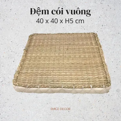 Đệm cói ngồi bệt Smile Decor gối ngồi thiền yoga trang trí homestay phong cách vintage