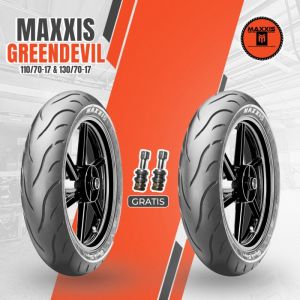 Paket Ban Motor Sport MAXXIS GREENDEVIL 110/70 + 130/70 Ring 17 Tubles