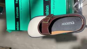 [Free Shipping] WomenS Outdoor Slippers 2025 Spring/Summer New Style Half-Slippers With Thick Soles And Closed Toe