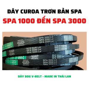 Dây curoa trơn bản SPA từ SPA 1000 đến SPA 3000 thương hiệu DOG V-BELT của Thái Lan