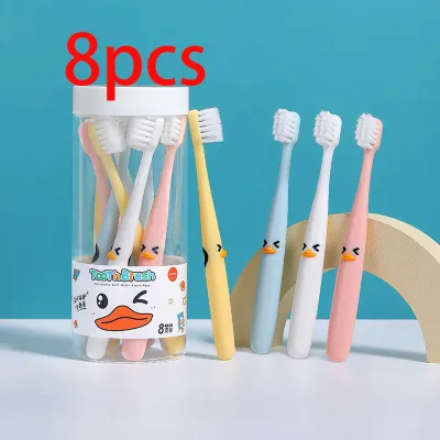 1Set/8pcs High Quality Thin Cotton Bristle Toothbrush Rounded Brush head Toothbrush for Kids 2-12Y