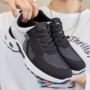 Running Shoes For Woma Jogging Shoes For Lady Lightweight Sport Shoes Black Rubber Mesh Breathable Fashion Sneakers