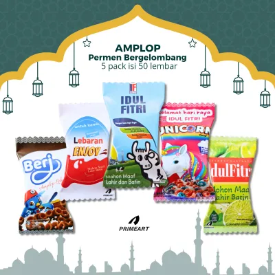Amplop Lebaran Bergelombang 5 Pack Isi 50 Lembar Motif Random Lucu Dan Unik Untuk Lebaran Idul Fitri 2026 Desain Terbaru Unik Bentuk Gelombang Tahan Lama Dan Praktis