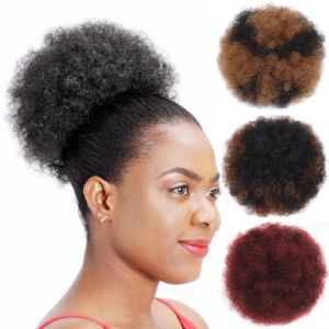 BEAUTYLADIES Hair Extension Afro Puff Drawstring Ponytail Large Size Ombre Kinky Curly Afro Ponytail Natural Updo Synthetic Messy Bun for Black Women
