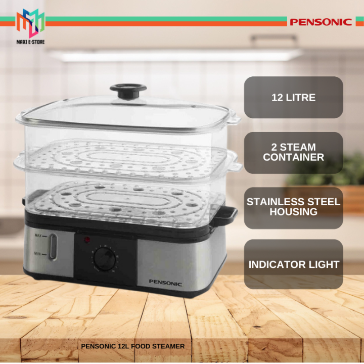 Pensonic PSM162S Food Steamer 12L 2 Steam Container PSM162S Pengukus