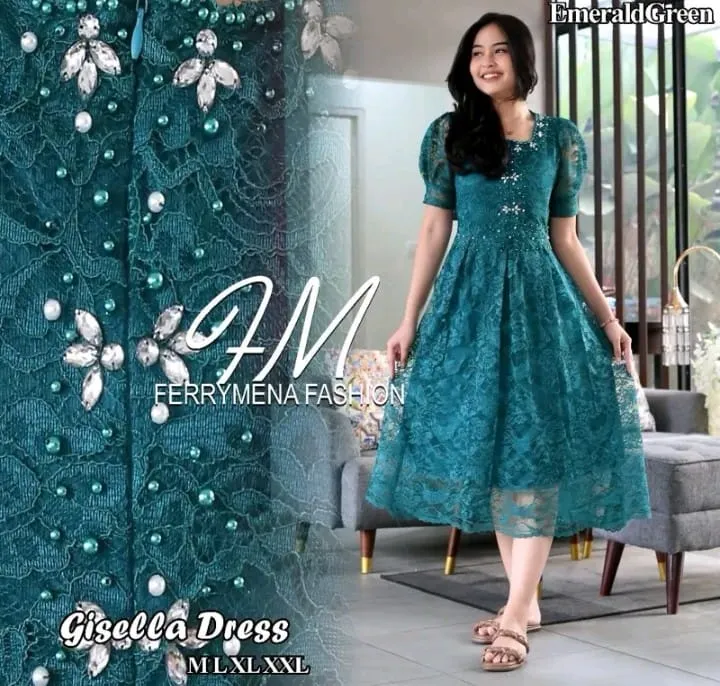 midi dress 2025 mewah elegan model terbaru Belisama Organza Midi Dress main image 1