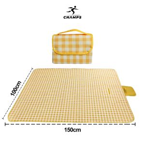 CHAMPS Karpet Piknik Elastis Anti Air Waterproof dengan Kapasitas 3-4 Orang 150x100cm