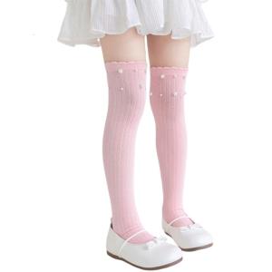 Above Knee Length Socks for Girls Soft and Breathable Long Stockings Solid Color for Daily Wear and Parties