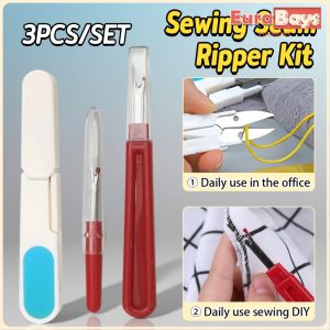 E.B.【Ready in Stock】 3Pcs/set Sewing Seam Ripper Kit Sewing Craft Stitch Thread Unpicker &Seam Ripper&Thread Scissor