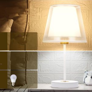 Nordic Household Metal Table Lamp Energy-saving Bedroom Bedside Lamp LED Study Desk Lamp Modern Simple Home Living room Decoration Fixtures -UK Plug