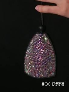 Kaly Fashion Leather Rhinestone Diamond Car Key Cover Case Universal Size Car Key Holder Wallets Storage Bag Z1H5K