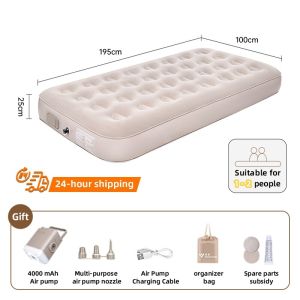 Durable Air Bed Double or Single Inflatable Bed Queen or King Family Size For Camping With Air pump