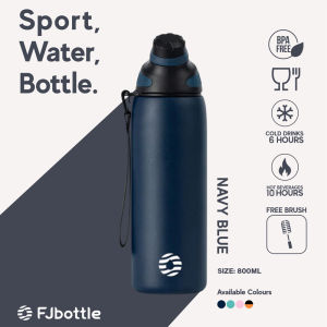 FJbottle - Botol Portable Olahraga Stainless Steel 800ML Double Insulated Bottle Tahan Panas dan Dingin Dengan Tutup Botol Magnet Free Sikat Botol