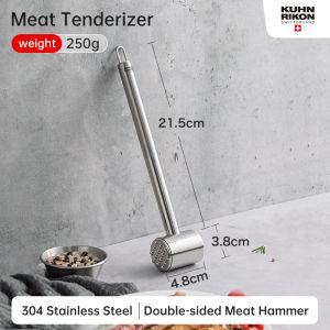 KUHN RIKON Stainless Steel Meat Tenderizer Meat Mallet Pounder for Steak Conch Double-sided Meat Hammer Kitchen Meat Poultry Tools Swiss Design