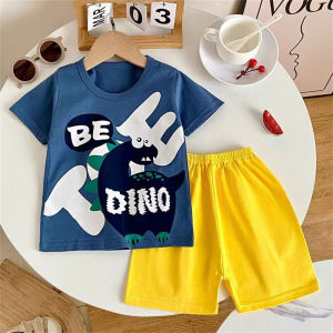 AILEBE Kids Sets 2PCS Cotton Terno Sando Shorts Set Skin-Friendly Soft Delicate Fabric 3D Cutting Ergonomic Fit Breathable Non-Stuffy No Sweat No Sticky Summer Pambahay For Baby Boys 1-4Y