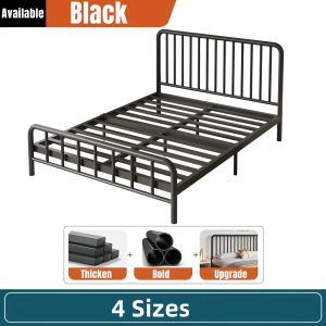 Iron bed Metal Bed Frame Bed Single/Double/Queen/King Bed Easy to Install Dormitory Rooms Space Saver Lunch Break bed