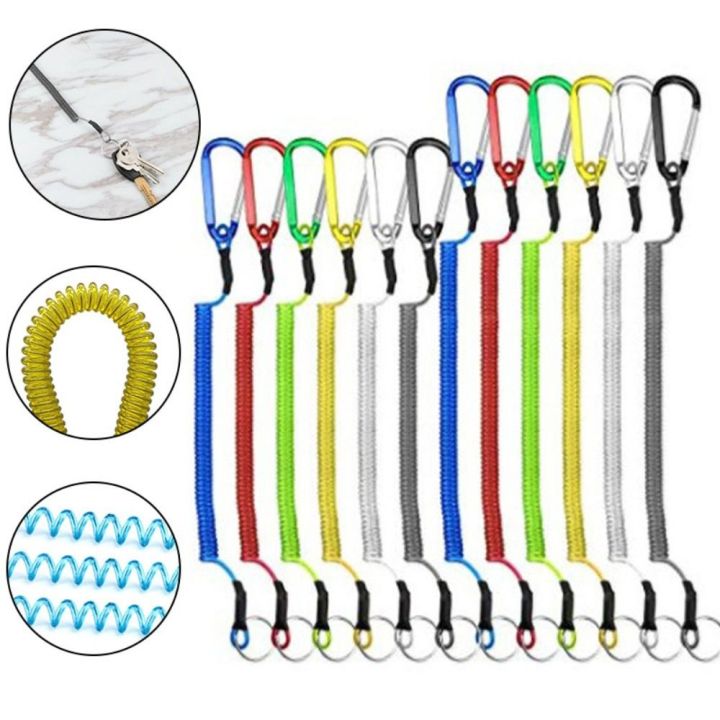 ETERNALLY Keyring Tensile Pull Waist Hanging Rope Stretch Fishing Tools ...