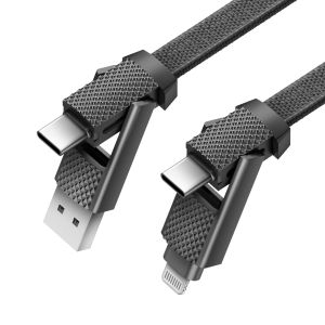 BAZIC by Energea GoCharge Alucable 4 in 1 Aluminium Charging Cable 15cm/100cm