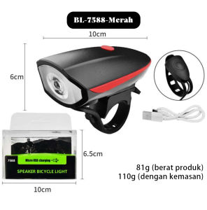 [Model berkualitas tinggi]Lampu sepeda lampu depan aksesoris peralatan bersepeda set tanduk obor kuat yang dapat diisi ulang lampu sepeda gunung berkuda malam hari