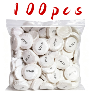 Mini Soap Bars Bulk Individually Wrapped Round Bulk Bar Soap 10g Travel Soap Small Hotel Soaps Toiletries for Hotel Bathroom Camp RV (100pcs)