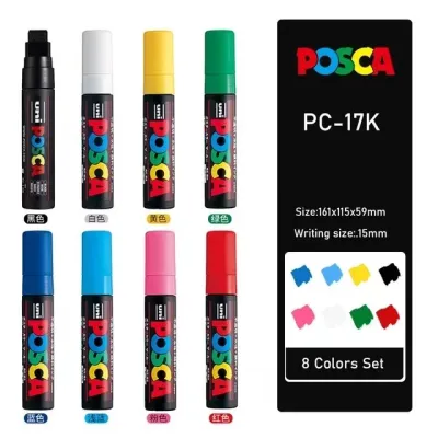 {vbhkghuk} Uni Posca ทั้งชุดสีอะคริลิคเครื่องหมายปากกา PC-1M PC-3M PC-5M 7/8/12/15/24/29C สำหรับ Rock ภาพวาดfrabricแก้ว/โลหะGraffiti
