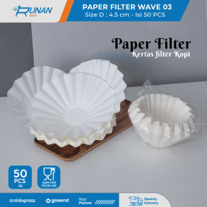Kertas Filter Kopi Wave Bleached Coffee Paper Filter Kalita Wave 03 50pcs
