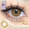 lens power [0.00-6.00] UYAAI 1 Pair Colored Contact 14.2mm LOVE STORY Oxytocin Brown Gray Blue Green Wearing Lens Natural Look Monthly Replacement. 