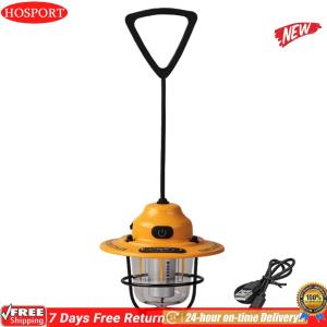 [HOSPORT Official Mall]LED Retro Small Droplight IPX4 Waterproof Outdoor Campsite Lamp 1200mAh Tent Atmosphere Lamp for Camping Hiking Fishing