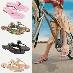 HOPE ROZA Women Round Toe Leather Sandal With Adjustable Strap - Soft and Anti Slip Sole Flat Leather Womens Sandals - Pink
