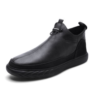 Prikol Modern Gaya Sepatu Boot Tinggi Pria Boots Full Hitam Casual Kerja Formal Model Kulit Sapi Lentur 093